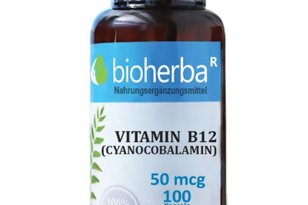 Bioherba Витамин Б-12 Метилкобаламин / Vitamin B-12 Methylcobalamin 50 mcg x 60 капсули