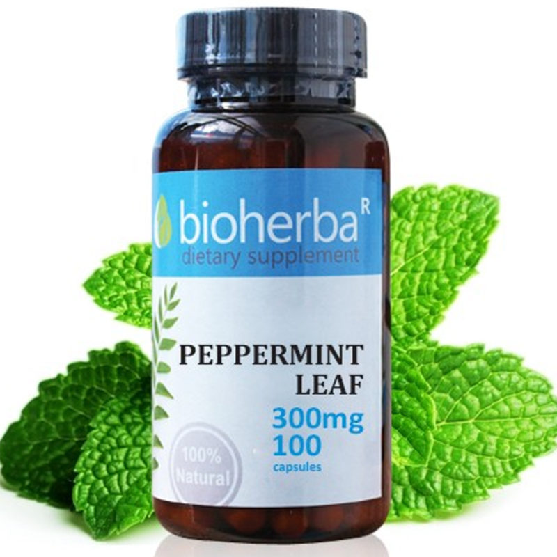 Мента лист / Peppermint Leaf Bioherba 300 mg x 100 капсули