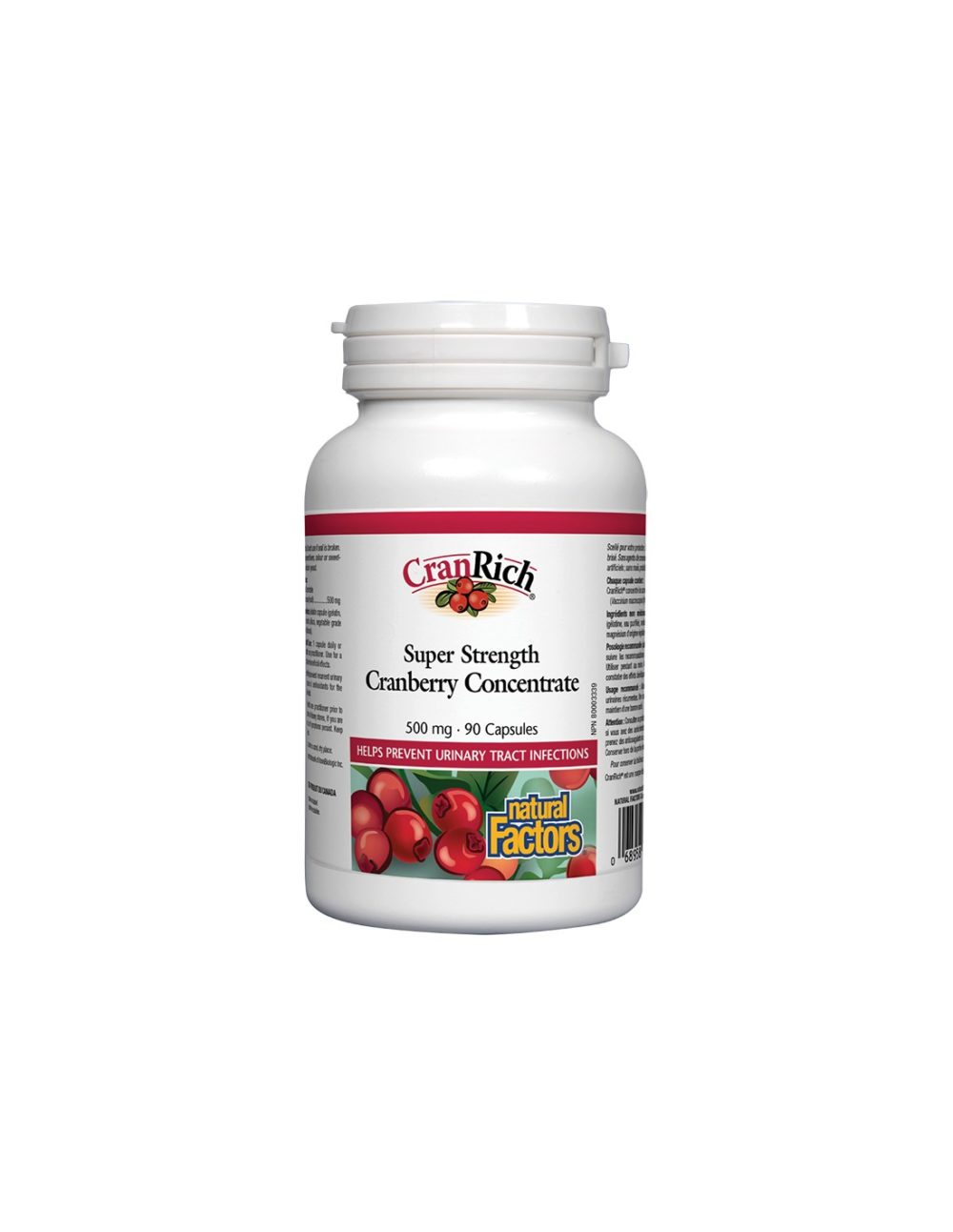 CranRich® Cranberry Concentrate – Червена боровинка – мощен концентрат срещу уроинфекции, 500 mg, 90 капсули Natural Factors