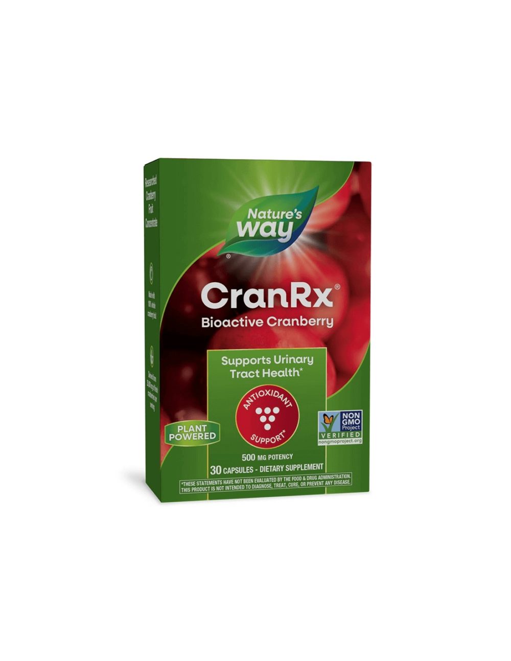 CranRx® Bioactive Cranberry/ Червена боровинка 500 mg х 30 капсули Nature’s Way
