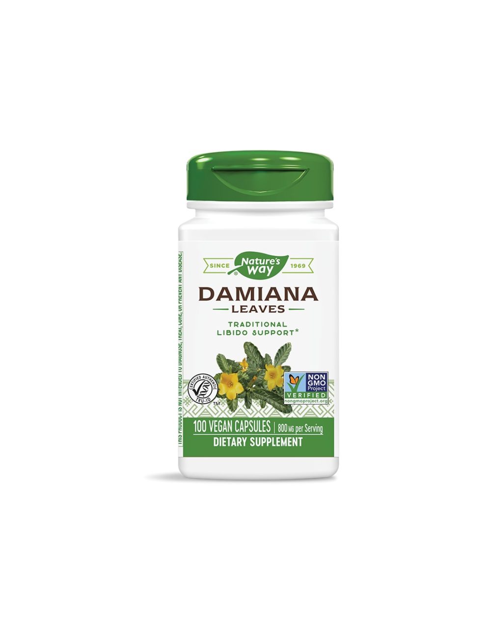 Damiana Leaves/ Дамиана (лист) 400 mg х 100 капсули Nature’s Way