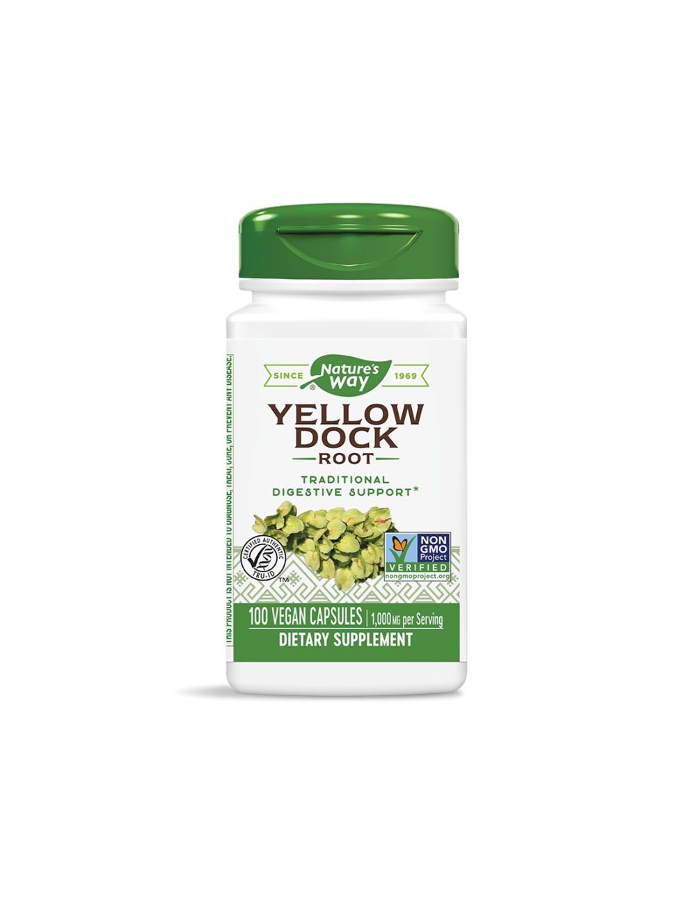 Yellow Dock Root – Къдрав лапад (корен) 500 mg, 100 капсули Nature’s Way