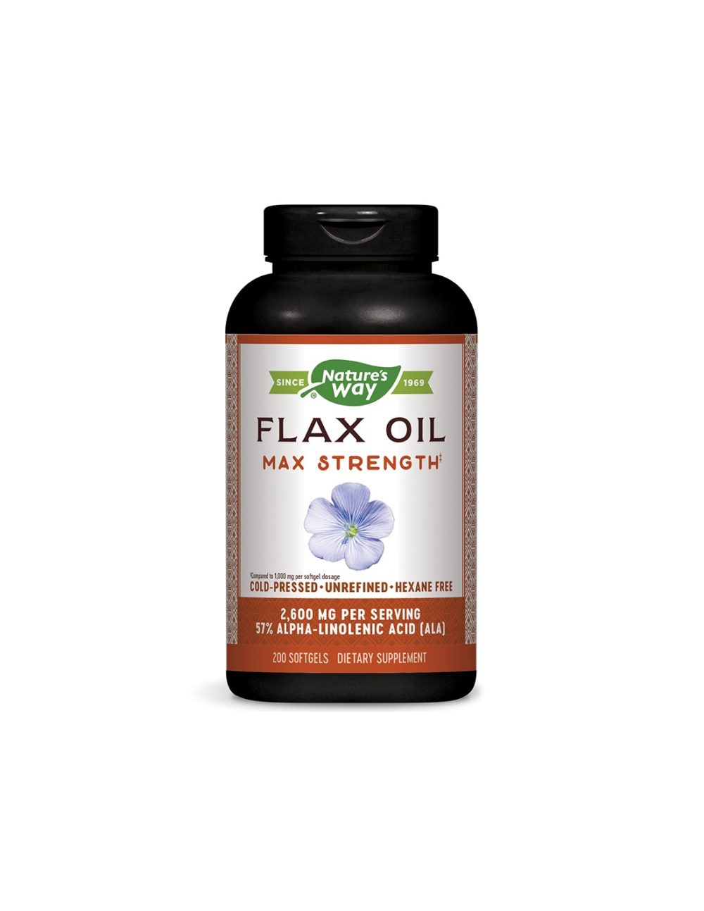 Flax Oil Max Strenght 57% ALA/ Ленено масло 1300 mg х 200 капсули Nature’s Way