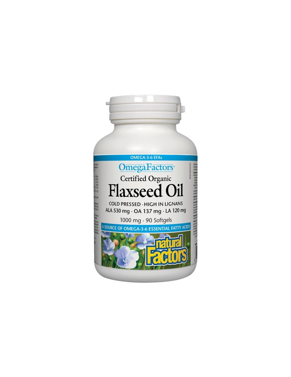Flaxseed Oil – Ленено масло 1000 mg, 90 софтгел капсули Natural Factors