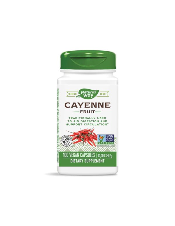 Cayenne Fruit/ Лют червен пипер (плод) 450 mg х 100 капсули Nature’s Way