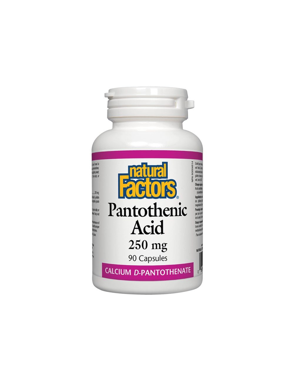 Pantothenic Acid – Пантотенова киселина / Витамин В5 (калциев д-пантотенат), 250 mg, 90 капсули Natural Factors