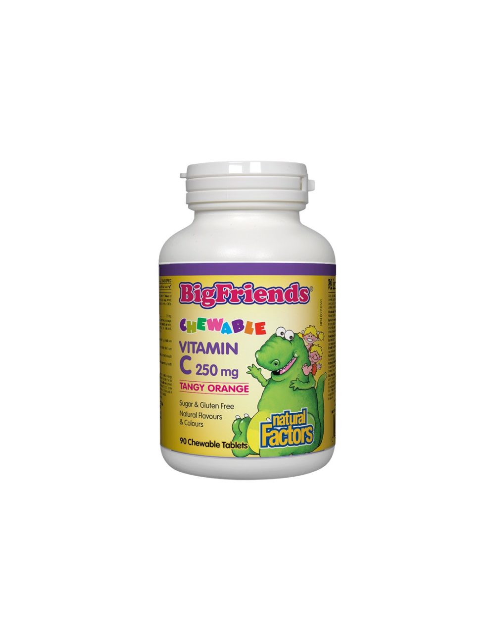 Vitamin C BigFriends®/ Витамин С за деца 250 mg х 90 дъвчащи таблетки с вкус на портокал Natural Factors