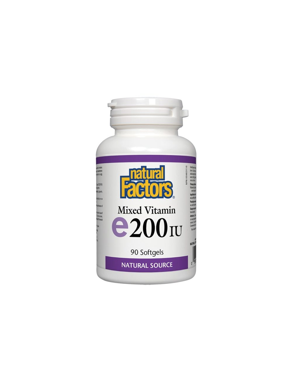 Vitamin E/ Витамин E (токофероли микс) 200 IU х 90 софтгел капсули Natural Factors